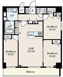 Alivis一之江 3LDKの間取図画像