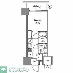 レフィールオーブ南行徳駅前 1Kの間取図画像