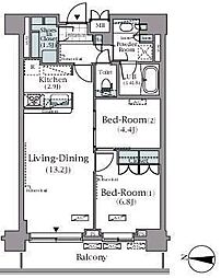 ParkAxis辰巳STAGE 2LDKの間取図画像