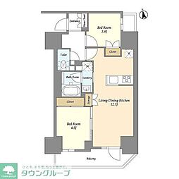 グランカーサ船堀2 2LDKの間取図画像