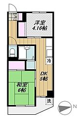 中銀新葛西マンシオン 2DKの間取図画像