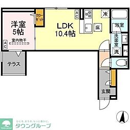 セレスティア東小岩II 1LDKの間取図画像