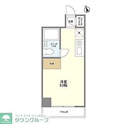 アルモニコンフォール ワンルームの間取図画像