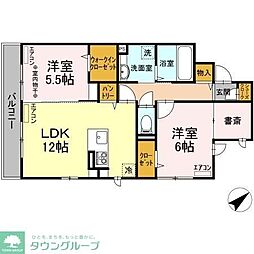ポンテアルト 2LDKの間取図画像