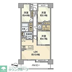 イーストパークス大島セントラルスクエア 3LDKの間取図画像