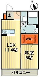 リブリ・ニソル 1LDKの間取図画像