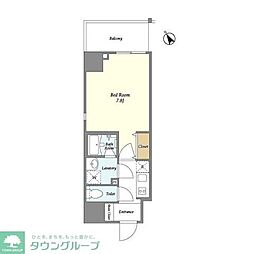 BLUROCK門前仲町 1Kの間取図画像