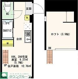 グランドセダー東陽町 ワンルームの間取図画像