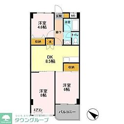 フロントアイランドハイツ 3DKの間取図画像