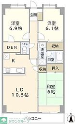 ヌーヴォアージュ 3LDKの間取図画像