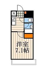 エマーレ行徳 1Kの間取図画像