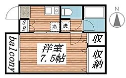 マイム21 1Kの間取図画像