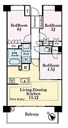ライオンズ市川妙典 3LDKの間取図画像
