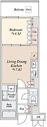 RiverPark門前仲町 1LDKの間取図画像