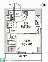 シティーハイツ深川 1DKの間取図画像