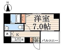 ヴェルト亀戸 1Kの間取図画像