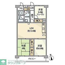 セントラルグリーンハイツ 3LDKの間取図画像