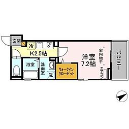 アクシス八幡 1Kの間取図画像