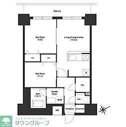 BPRレジデンス門前仲町 2LDKの間取図画像