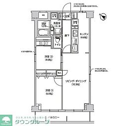 オチェアーノ南行徳 2LDKの間取図画像