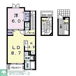 フェアリールゥー 1LDKの間取図画像