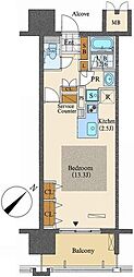 ロイヤルパークス豊洲 1Kの間取図画像