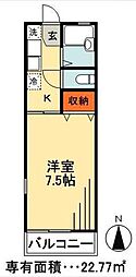 グリーンハイツ 1Kの間取図画像
