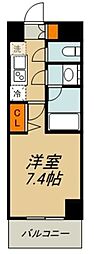 アルテシモシェルト 1Kの間取図画像