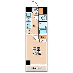 アジリア浦安 1Kの間取図画像