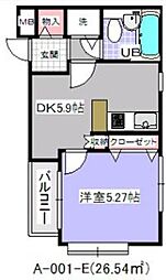 ローズマンションA-1 1DKの間取図画像