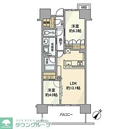 フラージュ押上 2LDKの間取図画像
