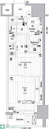 プレミアムキューブ亀戸 1DKの間取図画像