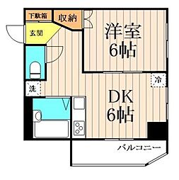 メゾングリーンアップル 1DKの間取図画像