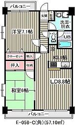 アウラ10 2LDKの間取図画像
