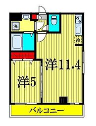 Albion新検見川 3階1LDKの間取り
