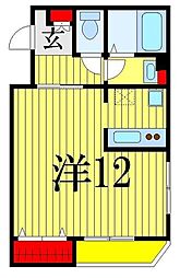 アンブラッセ 3階ワンルームの間取り