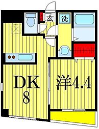 Ｗｉｌｌｉａｍ　Ｖ 2階1LDKの間取り