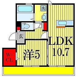 ウェルデンス幕張 3階1LDKの間取り