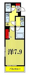 buche津田沼 3階1Kの間取り