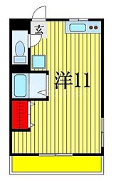 オネスティ大久保壱・弐番館 3階ワンルームの間取り