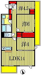ベルヴュコート津田沼 6階3LDKの間取り