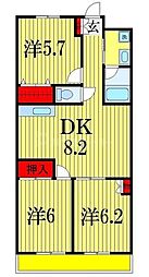 グリーン・ヒル 2階3DKの間取り