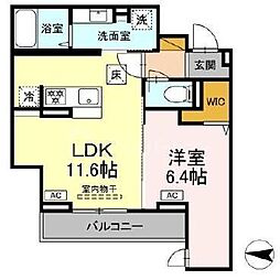 D-SOLACE幕張本郷1丁目 2階1LDKの間取り
