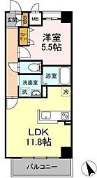 ベルファミーユ高根台II 4階1LDKの間取り