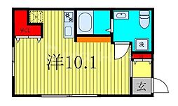 ル・シエル・ブルー 2階1Kの間取り