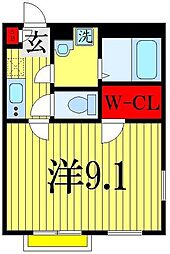 アムール大久保 1Kの間取図画像