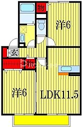 ソレーユ津田沼 2LDKの間取図画像