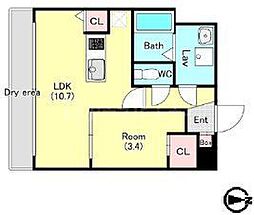 テラスレジデンス津田沼 1LDKの間取図画像