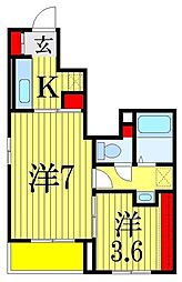 ネオレジデンス 2Kの間取図画像