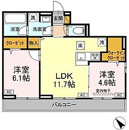 トロワ・プレール 2LDKの間取図画像